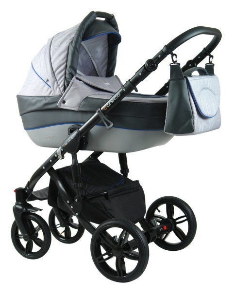 PRIMAVERA New 3w1 Szara Rama + Grafit Eco Skóra + kolor lamówka Coneco z fotelikiem BE ONE 0-13 kg 4****ADAC B-One Nania