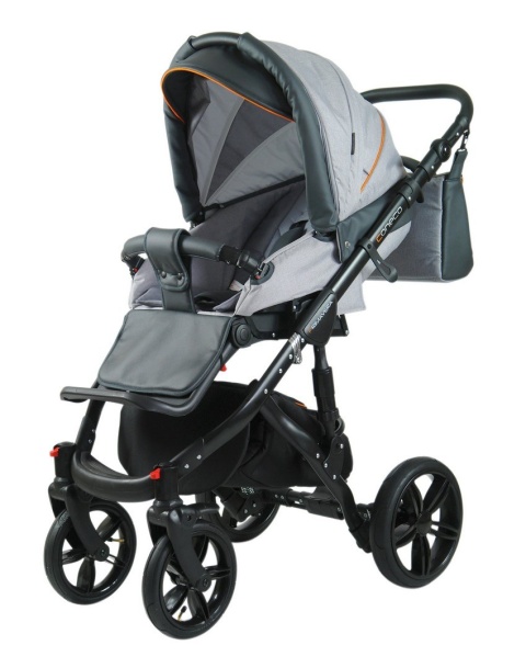 PRIMAVERA New 3w1 Szara Rama + Grafit Eco Skóra + kolor lamówka Coneco z fotelikiem BE ONE 0-13 kg 4****ADAC B-One Nania