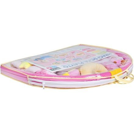 Playto Mata edukacyjna Śpiący Miś różowy