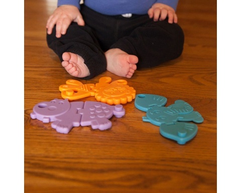 Chrupiące Zwierzątka - Animal Crackers 3 gryzaki Fat Brain Toys