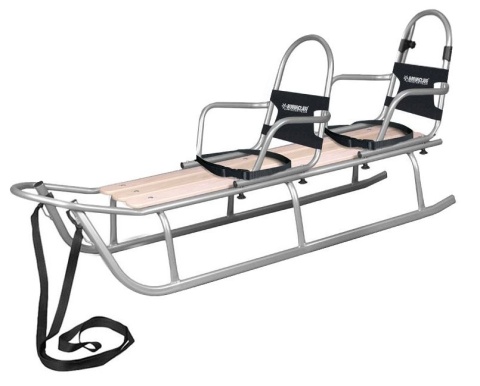 BabyActive Sanki podwójne z oparciem + regulowany prowadnik