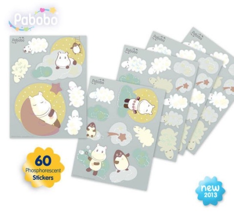 Pabobo naklejki ścienne świecące HIPPO