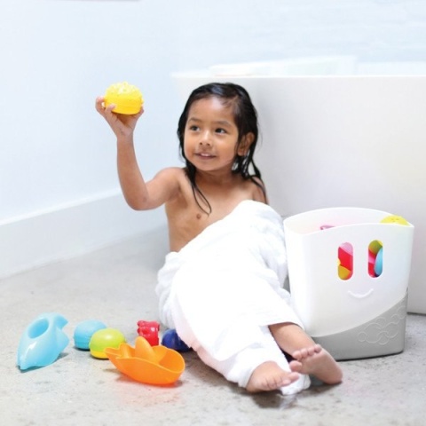 Pojemnik 2 częściowy na zabawki kąpielowe - szary