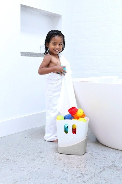 Pojemnik 2 częściowy na zabawki kąpielowe - szary