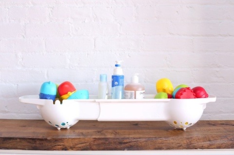 Rozsuwany organizer na zabawki kąpielowe - biały