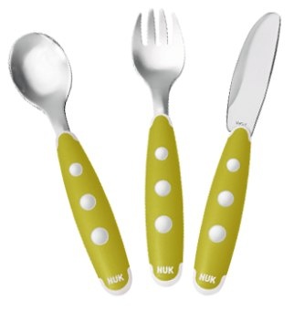 Zestaw sztućców metalowych NUK EASY LEARNING widelec, nóż i łyżeczka 255.048
