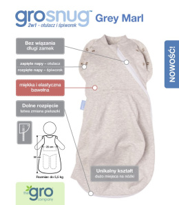 Otulacz-śpiworek Grosnug Grey Marl, Gro Company