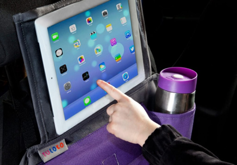 ORGANIZER PODRÓŻNIKA 2W1 TULOKO z okienkiem na tablet kolor szaro-fioletowy