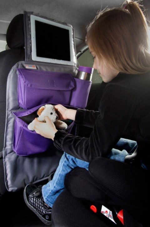 ORGANIZER PODRÓŻNIKA 2W1 TULOKO z okienkiem na tablet kolor szaro-fioletowy