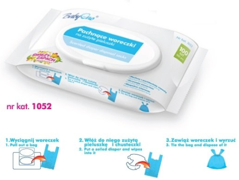 PACHNĄCE WORECZKI NA ZUŻYTE PIELUSZKI 100szt BabyOno 1052