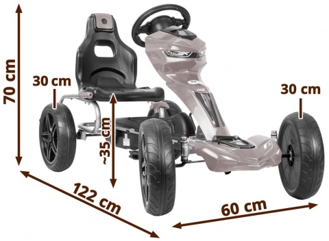 Gokart 02 na pedały - 5-12 lat Kidz Motion