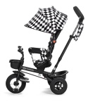 AVEO KinderKraft rowerek trójkołowy od 1 do 5 lat, obrotowe siedzisko - BLACK WHITE