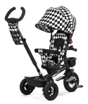 AVEO KinderKraft rowerek trójkołowy od 1 do 5 lat, obrotowe siedzisko - BLACK WHITE