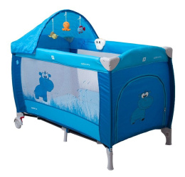 SAMBA LUX Coto Baby łóżeczko turystyczne, dwa poziomy, moskitiera, otwierany bok - blue