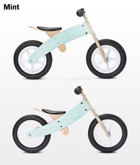 Drewniany rowerek biegowy WOODY Toyz mint