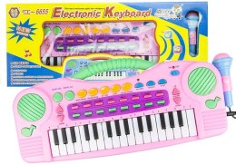 Keyboard Organki Różowe z Mikrofonem 32 Klawisze