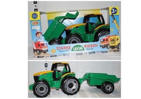 Traktor LENA z Przyczepą Zielony 90CM DO 100KG