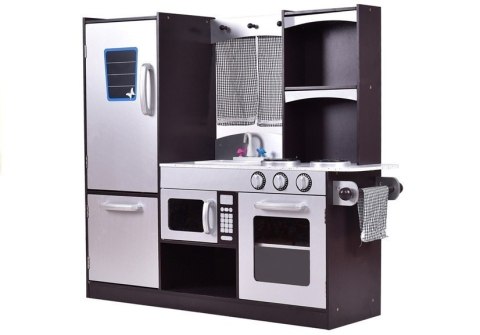 Drewniana Kuchnia Srebrna z Lodówką Piekarnikiem