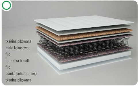 DANPOL Materac KOMFORT VERNUM kokosowy 140x70x12 T18MP