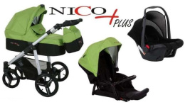 Bebetto NICO Plus wózek wielofunkcyjny 3w1 z fotelikiem CABRIO FIX Maxi Cosi 0-13kg
