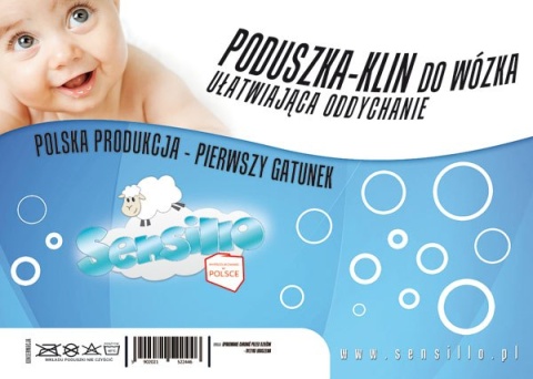 Sensillo Poduszka-Klin ułatwiająca oddychanie do wózka rozmiar 38x30 cm