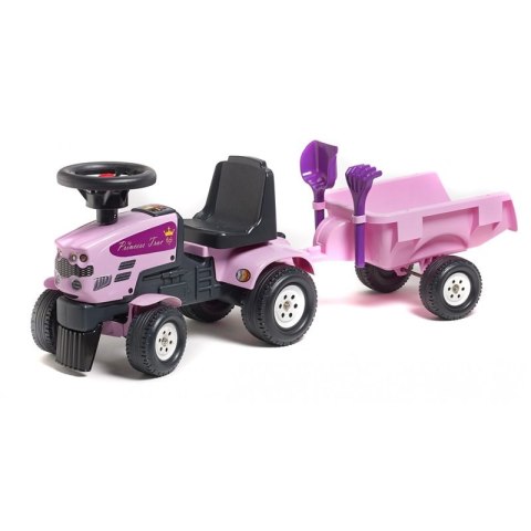 FALK Różowy Traktorek Chodzik Jeździk + przyczepka