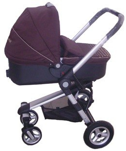 KRAFT 5 wózek głeboko-spacerowy + fotelik KIDDY ( 0-13 kg ) KinderKraft + torba brązowy