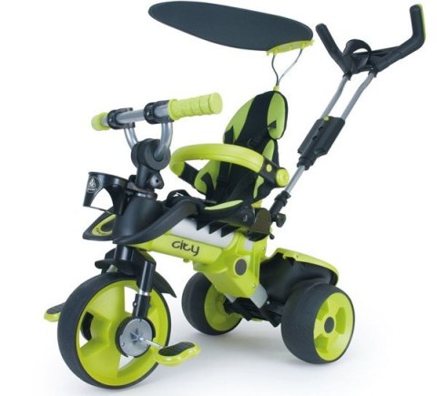 INJUSA Rowerek Trójkołowy Ciche Koła Daszek