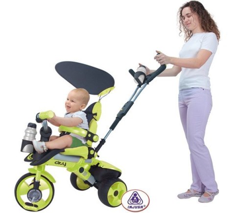 INJUSA Rowerek Trójkołowy Ciche Koła Daszek