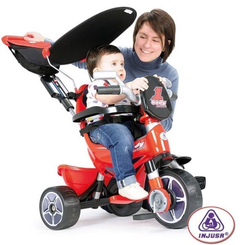 INJUSA Rowerek Trójkołowy SPORT Czerwony + Daszek