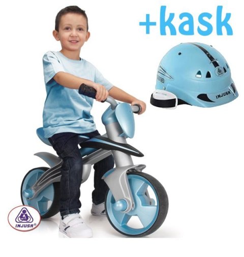 INJUSA Rowerek biegowy BLUE JUMPER + KASK