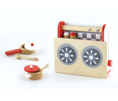 Viga Toys Drewniana rozkładana Kuchnia z blatem do gotowania
