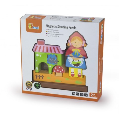 VIGA Drewniane Klocki magnetyczne Zestaw Czerwony Kapturek 10 Elementów