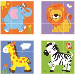 Drewniana Klocki układanka logiczna Puzzle Viga Toys Zoo 9 elementów Montessori