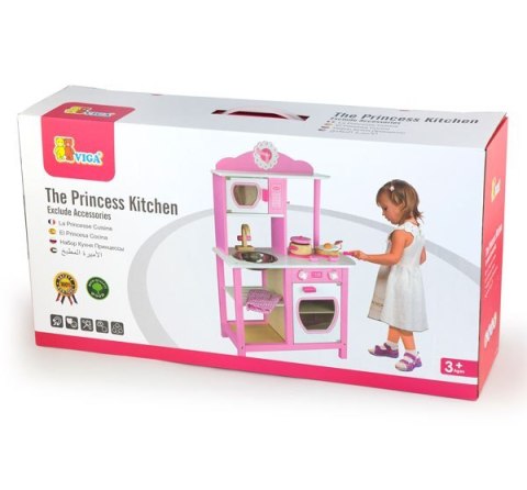 Duża Drewniana Kuchnia Princess Pink zlewozmywak Viga Toys