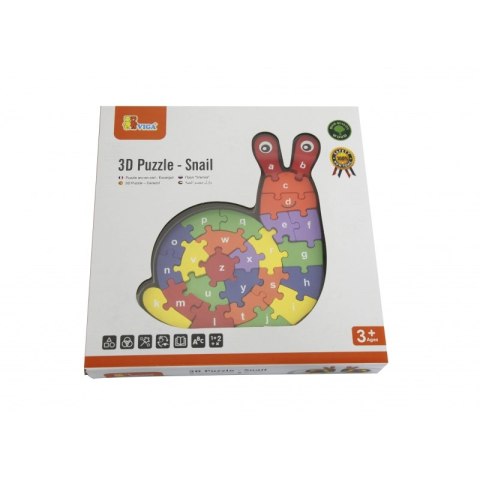 Drewniana układanka Puzzle Ślimak 3D Viga Toys Montessori