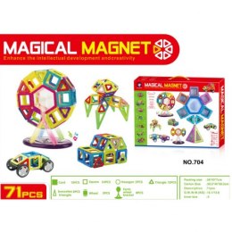 Klocki magnetyczne kolorowe MAGICAL MAGNET 71SZT