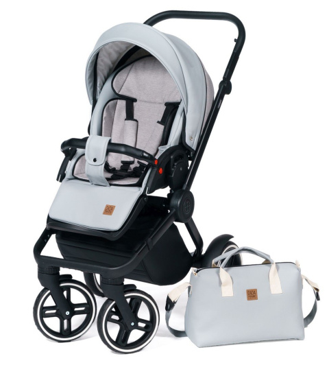 COMPASS 3w1 Dada Prams wózek dziecięcy z fotelikiem Kite 0-13kg - Light Grey