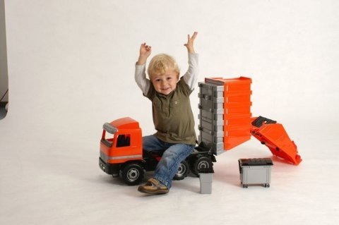 Duża Śmieciarka Mercedes LENA Pomarańczowa 02026