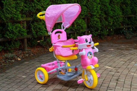 Rower Trójkołowy Kotek Różowy Dla Dzieci Rowerek