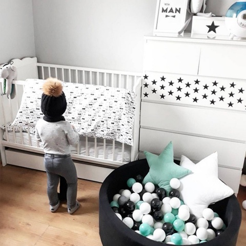 Suchy Basen Meowbaby + 200 piłeczek do wyboru 90x30x2cm - black