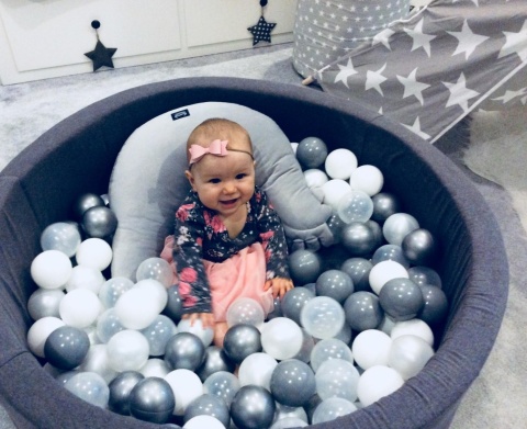 Suchy Basen Meowbaby + 200 piłeczek do wyboru 90x30x2cm - dark grey