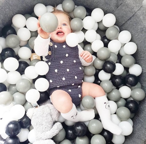 Suchy Basen Meowbaby + 200 piłeczek do wyboru 90x30x2cm - dark grey