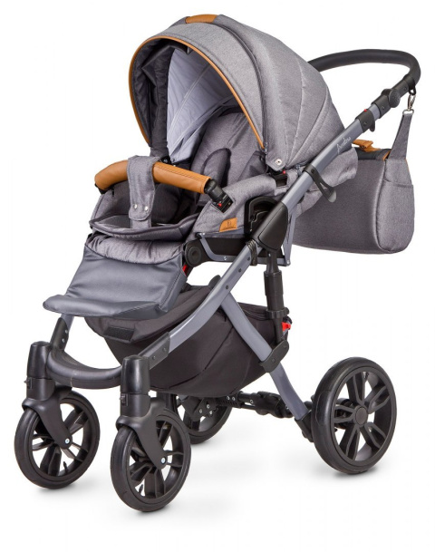 FRONTERA 3w1 Camini wózek dziecięcy z fotelikiem Musca 0m+ Polski Produkt - kolor Graphite