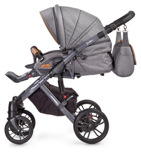 FRONTERA 3w1 Camini wózek dziecięcy z fotelikiem Musca 0m+ Polski Produkt - kolor Graphite