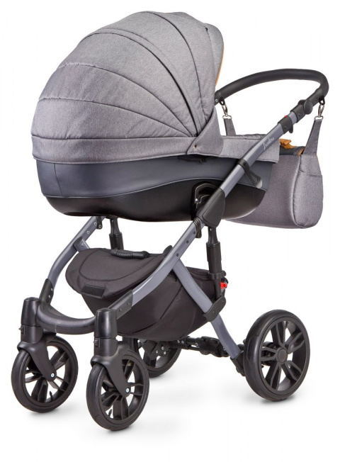 FRONTERA 3w1 Camini wózek dziecięcy z fotelikiem Musca 0m+ Polski Produkt - kolor Graphite