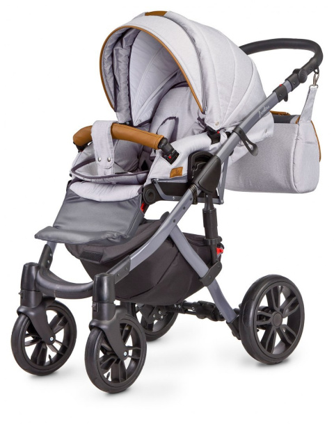 FRONTERA 3w1 Camini wózek dziecięcy z fotelikiem Musca 0m+ Polski Produkt - kolor Grey