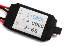 Regulator napięcia odbiornika Lieber 2-6S UBEC 5A 5/6V