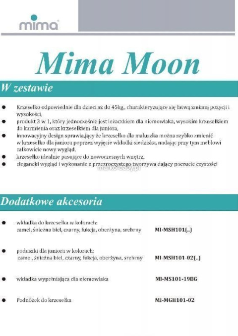 Wkładka do krzesełka Mima Moon - Yellow
