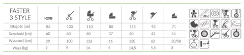 FASTER 3 Limited Edition 3w1 Baby Merc wózek dziecięcy z fotelikiem 0-13kg L/122/JE